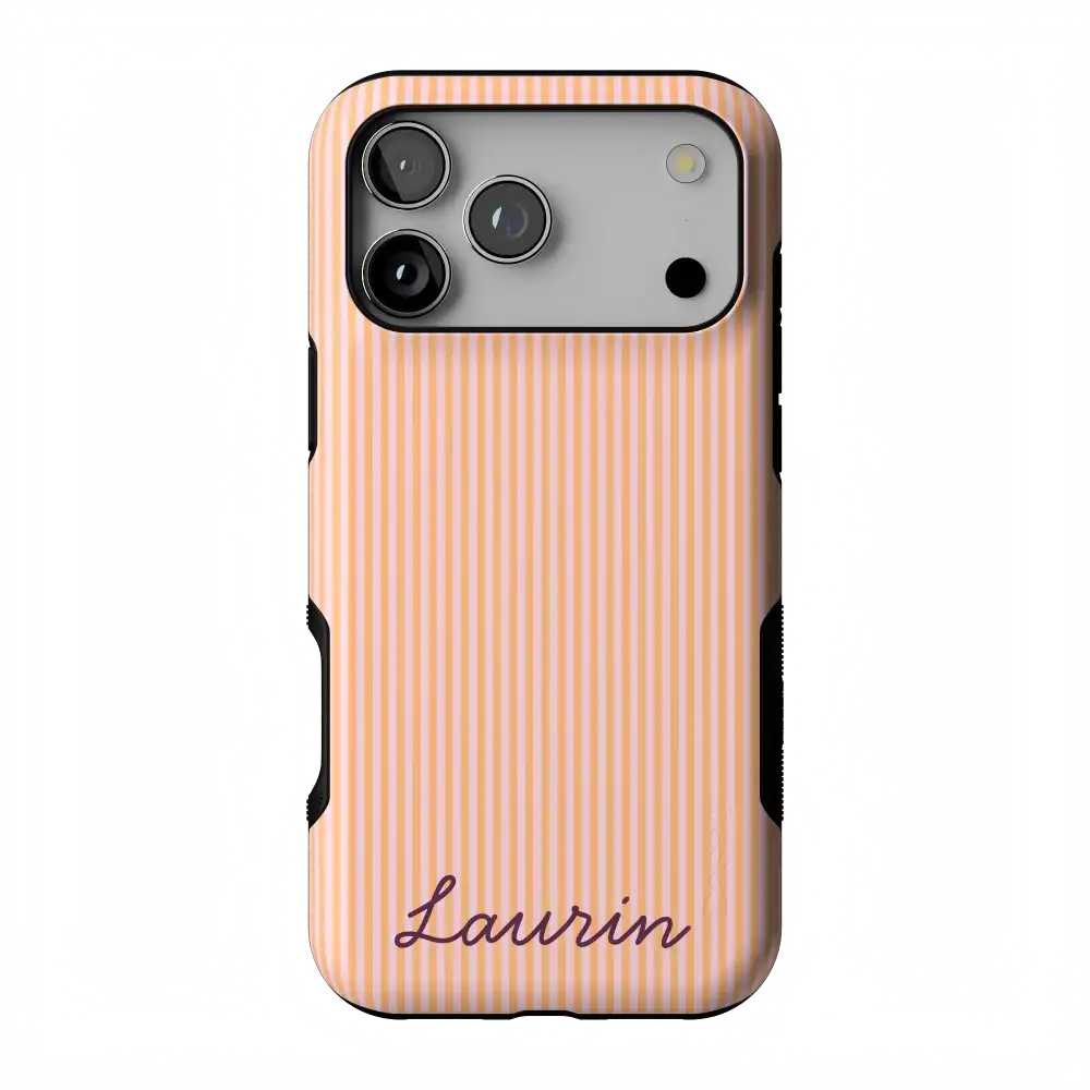 Stripes and the City | Orange & Pink Pinstripe Case