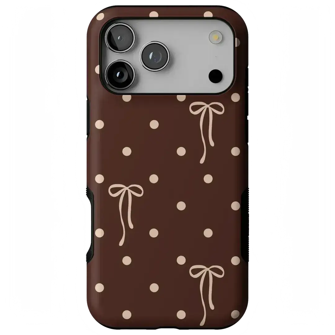 Teddy Bows | Brown Polka Dot Case