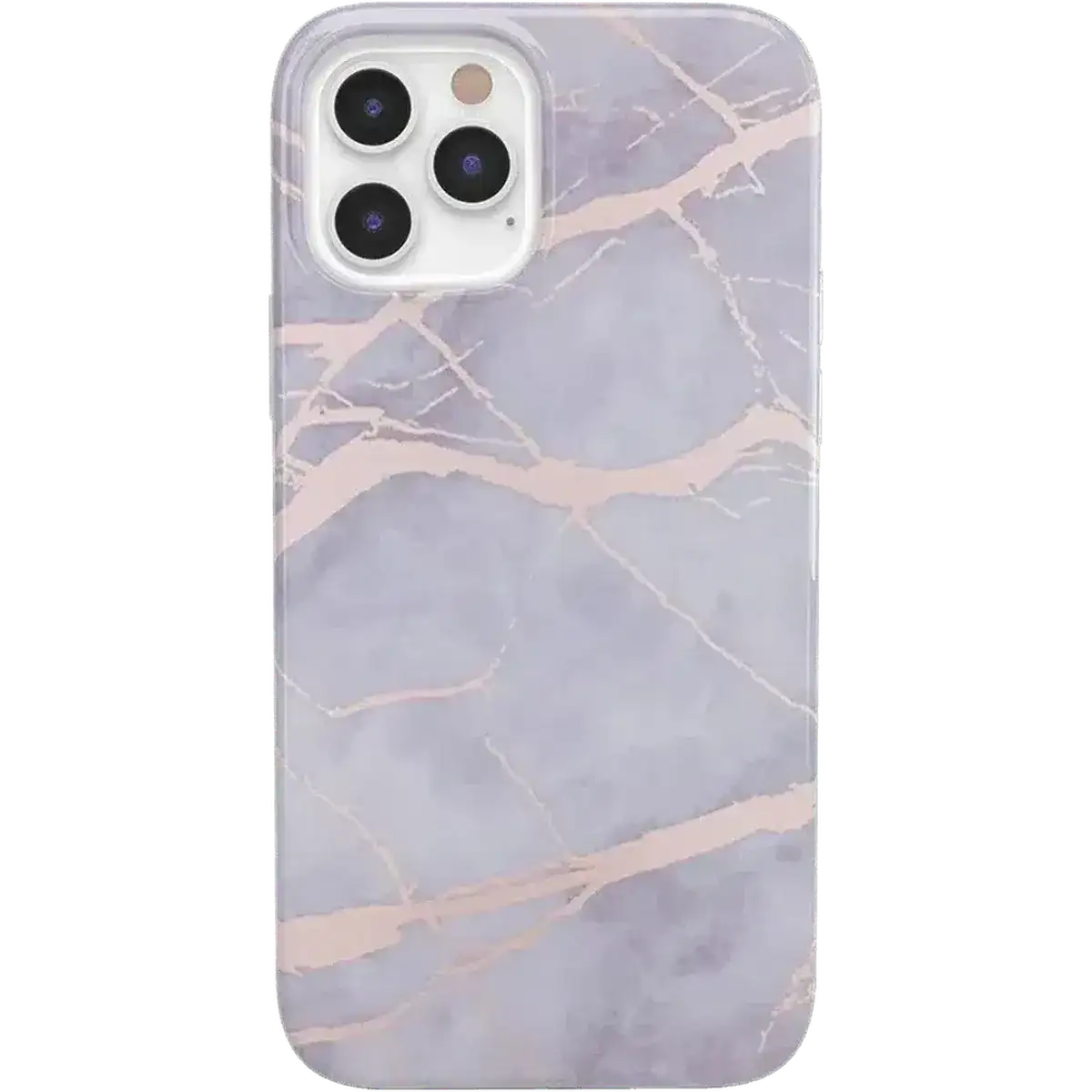 Touch of Lavender | Lavender Gray & Rose Gold Marble Case