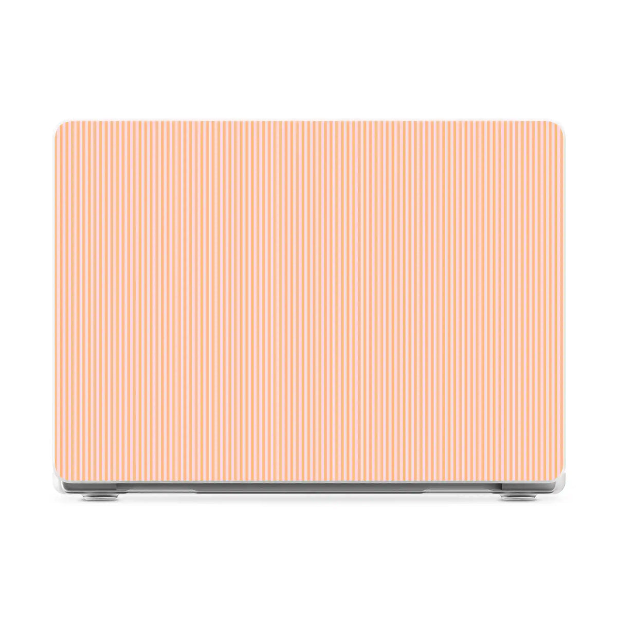 Stripes and the City | Orange & Pink Pinstripe Laptop Shell
