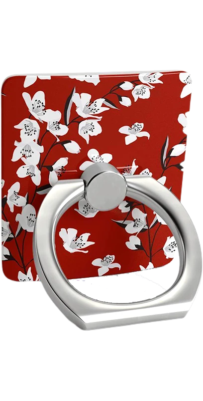 Floral Forest | Red Cherry Blossom Floral Phone Ring